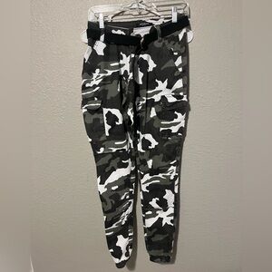 Green, Black, & White Camo Joggers